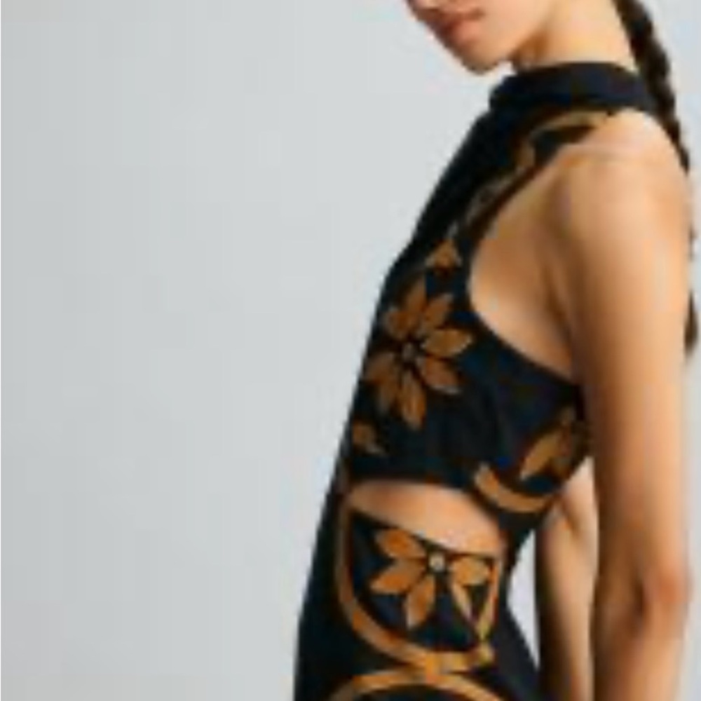 By Anthropologie cut-out appliquéd midi sheath dress. NWT, never worn. - Picture 3 of 6